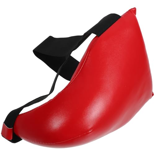 ’s Groin Protector for Martial Arts Boxing Training, Wear-Resistant Breathable Crotch Guard, Red Protective Gear for Taekwondo and Combat Sports