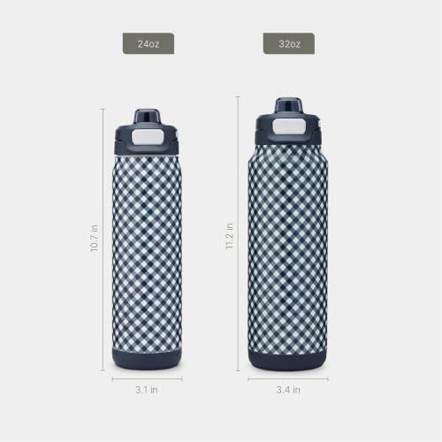 ZULU Powerfill Pro 24oz Stainless Steel Water Bottle - Checkmate Navy - color: Dark Navy, style: 24oz