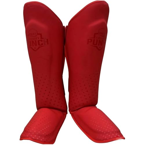 Martial Arts Shin Guards, Leg Protection for MMA, Kickboxing Training Instep Protection, Muay Thai Martial Arts Sparring Training Gear - color: RED, size: Medium