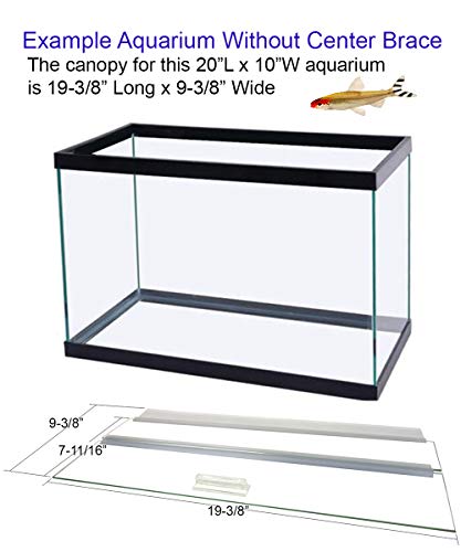Single Piece Glass Canopy for 10R, 16R, 20XH Gallon Aquariums by Aquarium Masters, AM32010, for 20" Long x 10" Wide Aquarium Masters Aquariums with No Center Brace