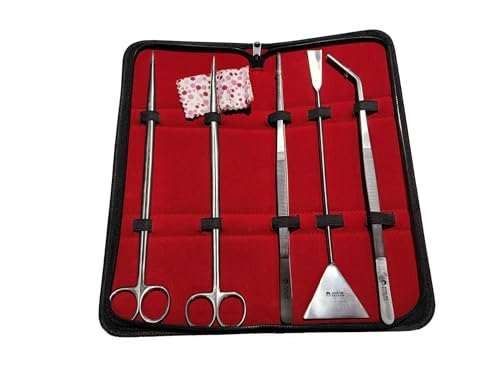 Pro Aquascaping 5pc Tool Set Stainless Steel Aquarium Fish Tank Cleaning Tools Plant Trimming for Fish