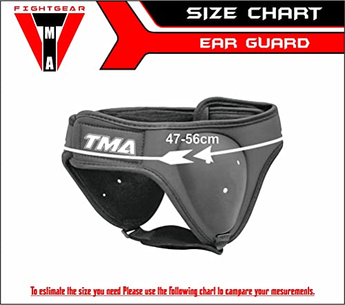 TMA Ear Guards for Grappling, BJJ and Wrestling, Neoprene Padded Headgear for Boxing Training, Sparring, Fighting, Martial Arts with Adjustable Strap, Ear Protection for Rugby, Judo, Jiu Jitsu