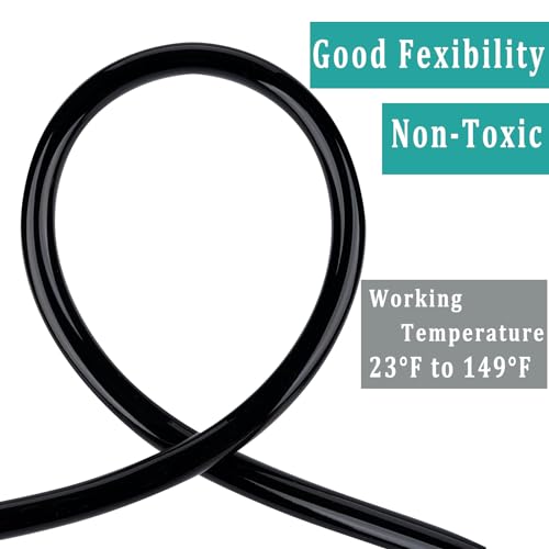 Black Vinyl Tubing 3/8” id - 25 Ft PVC Flexible Plastic Irrigation Hose | Hybrid Hose Transfer Water Air Oil for Pond Fountain Garden, Non-toxic and BPA free - size: ID 3/8 INCH, style: 25 Feet