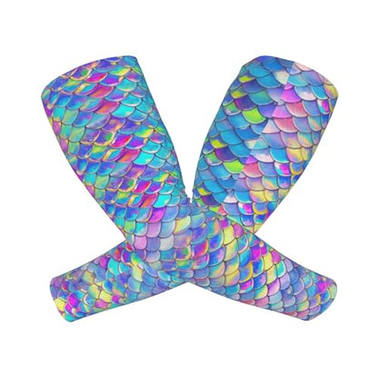 Arm Sleeves Outdoor Garden Sports Cooling Sun Sleeve for Women Men Farm - color: Mermaid