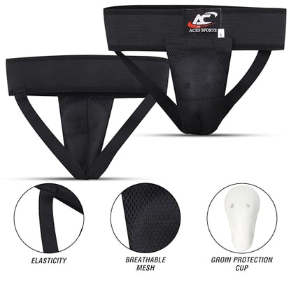 Groin Guard with Gel Cup, Boxing Jockstrap, Kickboxing Groin Guard - size: M-WAIST SIZE 26-32