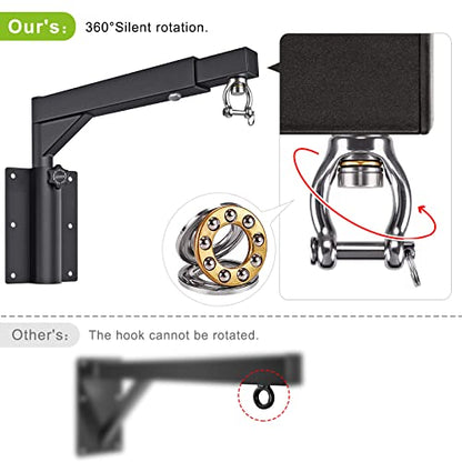 BeneLabel Wall Mount Heavy Bag Hanger, Heavy Duty Punching Bag Stand, Boxing Bag Bracket for Home Gym Indoor Outdoor, 800 LB Capacity - color: 13-17" Height Adjustment with Silver Chains