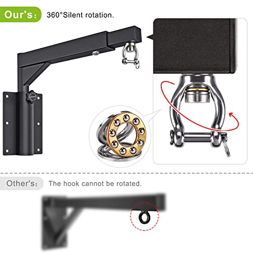 BeneLabel Wall Mount Heavy Bag Hanger, Heavy Duty Punching Bag Stand, Boxing Bag Bracket for Home Gym Indoor Outdoor, 800 LB Capacity - color: Adjustable Heights & Length 17"~25" with Spring