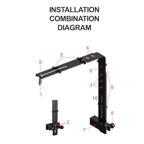 YOUTHINK Fish Container Light Bracket, Aluminum Alloy Aquarium Light Holder Professional Adjustable Height Lamp Stand for Hanging Lamp (Black) - color: Black