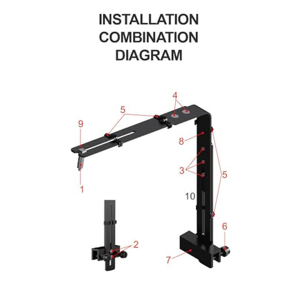 YOUTHINK Fish Container Light Bracket, Aluminum Alloy Aquarium Light Holder Professional Adjustable Height Lamp Stand for Hanging Lamp (Black) - color: Black