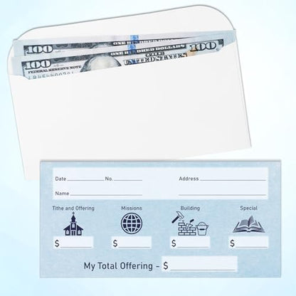 Eaasty 200 Pieces Church Offering Envelopes My Offering Bill Size Envelope Church Tithe Envelopes for Donations, Religious Occasions(Fresh Style) - style: Fresh Style