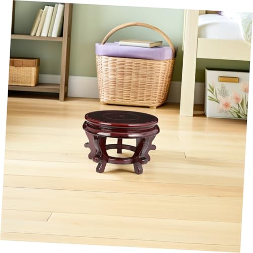 Veemoon Wooden Plant Stand Base for Flower Pot Indoor, round High-density Board Holder 14cm Inner Diameter 10cm Height, Heavy Duty Support to 70lbs for Vase, Planter, Aquarium Display