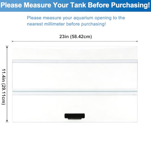 23×11.46×0.16 in 2Pcs Aquarium Lid Glass Canopy, Clear Tempered Glass Aquarium Fish Tank Hoods, Set for Marineland 55 Gallon Aquarium Fish Tank - size: 2PCS-23 x 11.46 x 0.16in