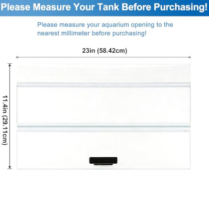 23×11.46×0.16 in 2Pcs Aquarium Lid Glass Canopy, Clear Tempered Glass Aquarium Fish Tank Hoods, Set for Marineland 55 Gallon Aquarium Fish Tank - size: 2PCS-23 x 11.46 x 0.16in