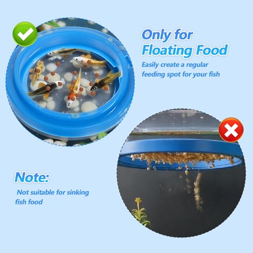 4 Pcs Fish Feeding Ring for Aquarium, Square and Round Floating Aquarium Food Feeder for Betta and Goldfish Turtle & Small Fishes, Fish Tank Accessories for Efficient Feeding Management