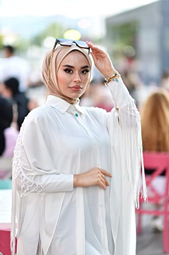 para life Snap Hijab for Women, Breathable Instant Hijabs|Standard Size Stretchable Cotton Sandy|Jersey Undercap - color: Caramel