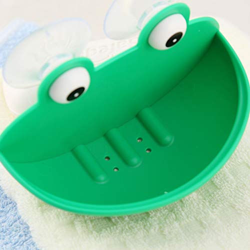Frogs Shaped Soap Dish Holder with Suction Cups Kitchen Bathroom Soapbox for Case Household Accessory Planter Desktop Decoration