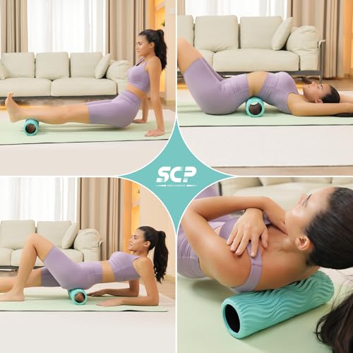 SUBCULTURE Pick Foam Roller - Medium Density Deep Tissue Massager for Muscle Massage and Myofascial Wave Textured Release, Back Roller for Pain Relief & Stretching - color: Turquoise