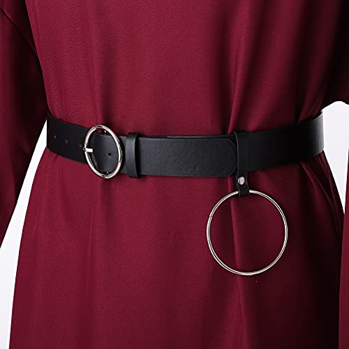 BLESSUME Medieval Wicca Pagan Ritual Robe with Belt - color: Burgundy, size: Large
