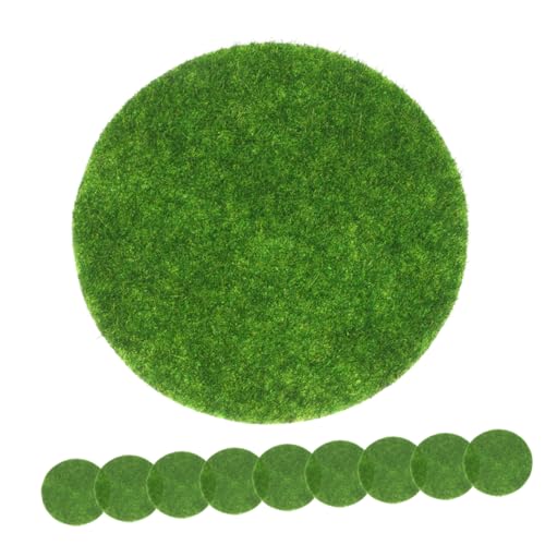 10pcs Artificial Moss Pad Pack Fake Grass Mat for Table Decor Wedding and Home Landscape
