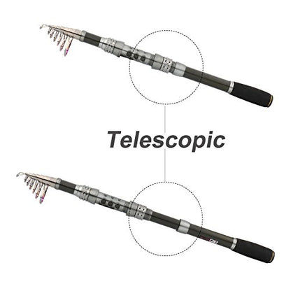 Sougayilang Fishing Rod Reel Combo with Telescopic Fishing Pole Spinning Reel Carrier Bag for Travel Saltwater Freshwater Fishing - size: 5.91 ft, style: C-only Fishing Rod