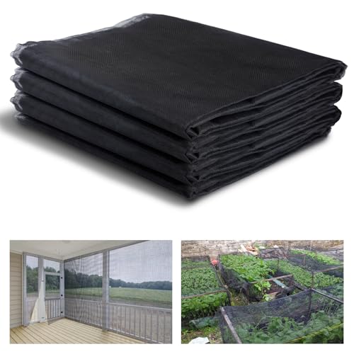 10x33ft Strong PP Nanocomposite Mosquito Net Garden Netting, Black | Clear View, Ultra-fine Mesh, Tear-resistant, Bird Insect Pest Barrier Screen, Patio/Balcony/Porch/Raised Beds/Tree Protection - color: Black, size: 10x33 FT