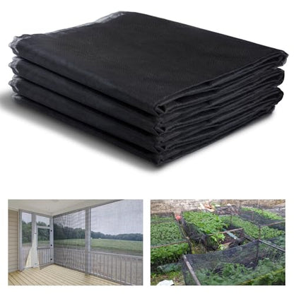 10x33ft Strong PP Nanocomposite Mosquito Net Garden Netting, Black | Clear View, Ultra-fine Mesh, Tear-resistant, Bird Insect Pest Barrier Screen, Patio/Balcony/Porch/Raised Beds/Tree Protection - color: Black, size: 10x33 FT