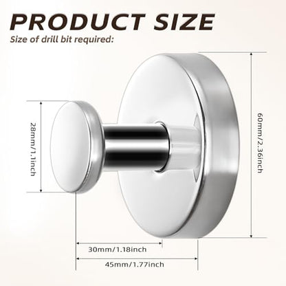 Suction Cup Hooks for Shower,Stainless Steel Towel Hooks No Drill | Vacuum-Lock Mount, Removable and Reusable for Glass, Tile, Metal and Smooth Non-Porous Surfaces(2Pack, Chrome Polished) - color: Polished Chrome