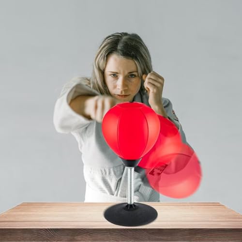 Stress Buster Desktop Punching Bag - Suctions to Your Desk, Raipoment Heavy Duty Stress Relief Ball, Funny Gifts for Boss or Coworker, Easter - size: Red