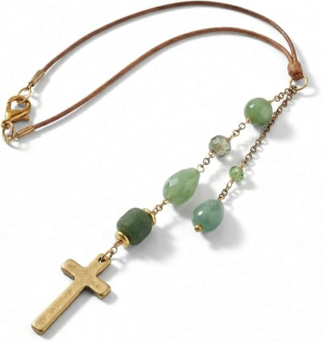 Emerald Crystal Cruciform Pendant, Single Piece Ornament, Decorative Jewelry Accessory, Meaningful Symbol Gifts, Elegant Necklace Charm - color: Green