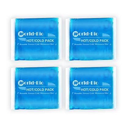 Reusable Gel Ice Packs (4 Pack) - Hot Cold Pack for Injuries, Pain Relief, Migraines - Gel Ice Pack Cold Compress for Back, Neck, Foot and Wrist - Flexible Cold Packs for Injuries - 5.1" x 6.5" - style: 5.1" x 6.5" 4 packs