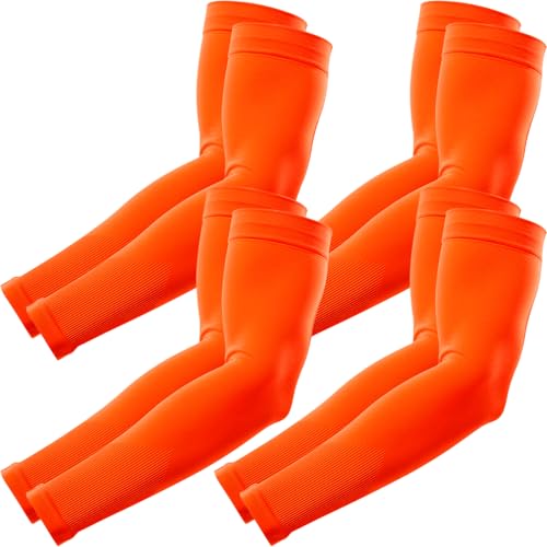 Cooling Arm Sleeves for Sports & Daily Use with UV Protection - color: Orange