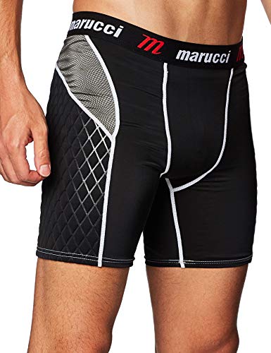 Marucci Men's Marucci Adult Elite Padded Slider Shorts - color: Black, size: Medium