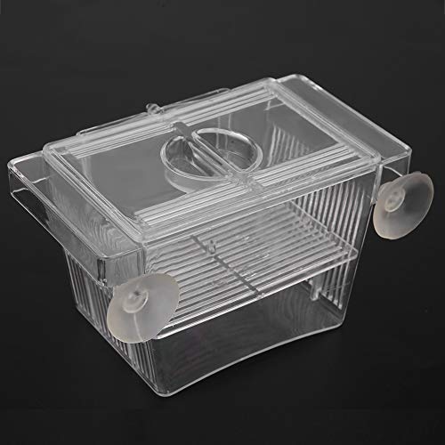 Acrylic Aquarium Fish Breeder Box, Floating and Wall Mounted Isolation Hatchery with Multi Room Design, for Marine Fish Shrimp Clownfish