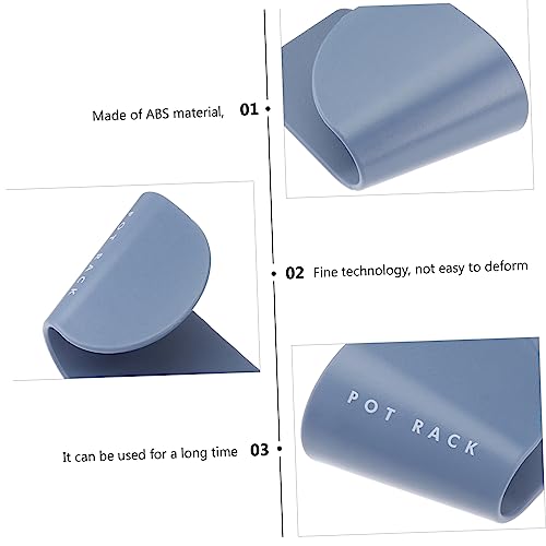 Ipetboom 5 Pair Abs Adhesive Kitchen Lid Holder Rack Blue Frosted Pot Lid Organizers with Strong Stick Multifunctional Storage Stand for Pots Dishes and Round Trays Space Saving Kitchen