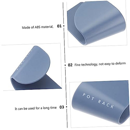 Ipetboom 5 Pair Abs Adhesive Kitchen Lid Holder Rack Blue Frosted Pot Lid Organizers with Strong Stick Multifunctional Storage Stand for Pots Dishes and Round Trays Space Saving Kitchen