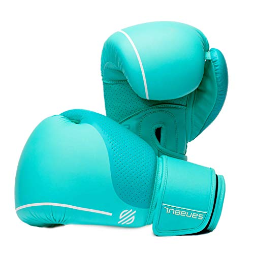 Sanabul Easter Egg Boxing Gloves for Women, Pro Training MMA Kickboxing Muay Thai Gloves, Sparring Punching Heavy Bag - color: Mint, size: 8 oz