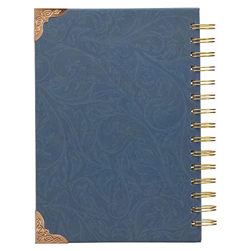 Christian Art Gifts Journal w/Scripture for Women Hope in The Lord Isaiah 40:31 Butterfly Deep Ocean Blue 192 Ruled Pages, Large Hardcover Notebook, Wire Bound