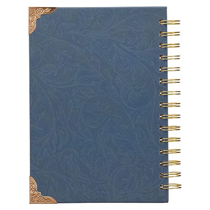 Christian Art Gifts Journal w/Scripture for Women Hope in The Lord Isaiah 40:31 Butterfly Deep Ocean Blue 192 Ruled Pages, Large Hardcover Notebook, Wire Bound