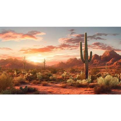 Desert Reptile Habitat Backdrop Sunset Desert Landscape Saguaro Cactus Gobi Plants Terrarium Background Sunset Sky Rugged Terrain Desert Colors Jungle Landscape Tank Backdrop Vinyl 24x12in - color: Desert Khaki, size: 24(W)x12(H)inches/ 60(W)*30cm(H)