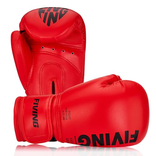 Kids Boxing Gloves, Youth Boxing Training Gloves for Kids Boys and Girls, 4oz & 6oz Fighting Gloves, Punching Bag Kickboxing Thai Mitts MMA Training Sparring Gloves - color: Red, size: 6oz