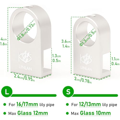 LINLAN 304 Stainless Steel Lily Pipe Inflow and Outflow with Mini Aluminum Alloy Pipe Holder, 360° Rotatable Outflow, Fits 1/2 Inch ID Filter Hose, for Rimless Aquariums (12mm-with Skimmer)