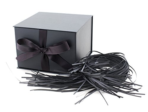 Hallmark Medium Gift Box with Lid and Shredded Paper Fill (Gray 7 inch Box) for Weddings, Graduations, Birthdays, Father's Day, Groomsmen Gifts, All Occasion - color: Coal, size: Pack of 1