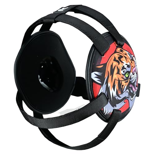 ROAR-INT Kid's Ear Guard BJJ Grappling Head Guard Adjustable Wrestling Headgear for Boys and Girls Earguard MMA Jiu Jitsu (Tiger) - color: Tiger