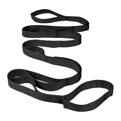 Stretching Strap with Exercise Book,Yoga Accessory, Fitness Strap for Body Stretching, Home Equipment - color: black