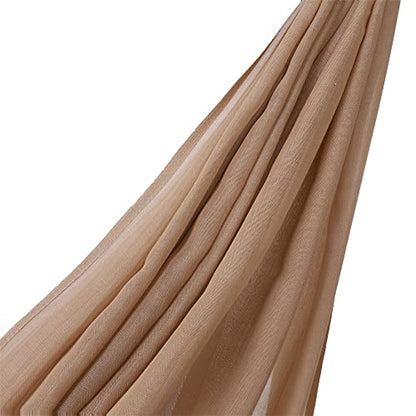 Txameru Women's Viscose Cotton Hijab Scarf - color: Camel
