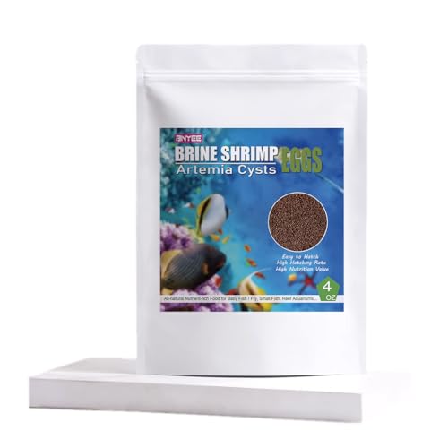 AAA Brine Shrimp Eggs - 90%+ Guaranteed Hatch Rate, Nutrient-Rich Live Fish Food for Baby Fry, Guppies, Bettas & Marine Life - High Protein GSL Artemia Cysts - size: 4 Ounce (Pack of 1)