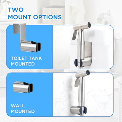 Handheld Bidet Sprayer for Toilet – Stainless Steel Adjustable Pressure Bidet Sprayer Kit with Brass T-Valve – Multipurpose Toilet Bidet Sprayer for Feminine Hygiene, Baby Cloth Diaper & Pet Wash