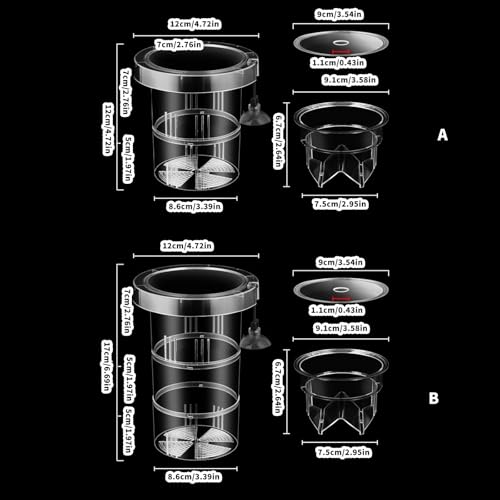 2PCS Floating Aquariums Breeding Box for Safe Fish Spawning and Fry Protections Reusable Nursery Divider - size: Long