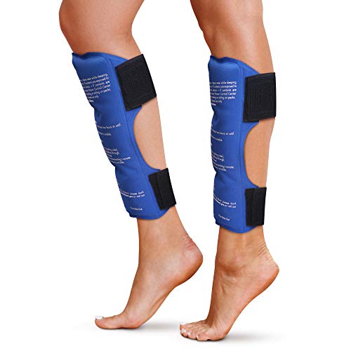 Shin Splint 아이스 팩, HSA 및 FSA 적격 재사용 가능한 핫 앤 콜드 테라피 랩 | 다리 또는 종아리 통증 완화 | 고급 소프트 젤 기술 | 냉동 및 전자레인지 사용 가능 | 러닝 부상 및 회복 - style: 정강이