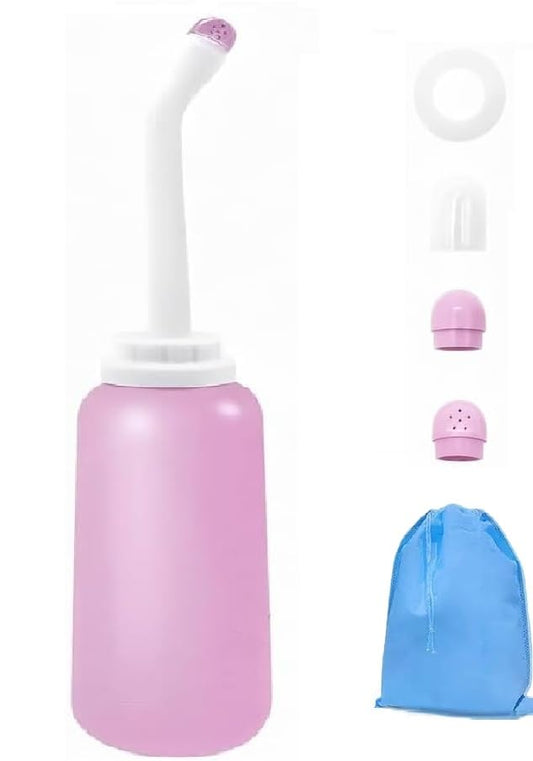Peri Bottle for Postpartum Care 500ml – Portable Travel Bidet with Angled Nozzle & Soft Tip, Feminine Hygiene Wash Bottle, Perineal Recovery Essentials, Intimate Cleansing Spray 17oz.